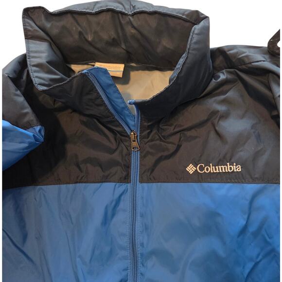 Columbia Windbreaker Jacket Men's XL Royal Blue Hidden hood, packable - Picture 10 of 11